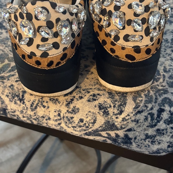 Gianni Bini White and Black Embellished Sneakers - Picture 2 of 5